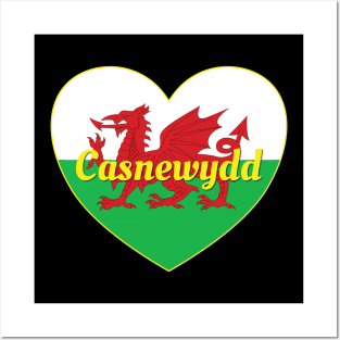 Casnewydd Cymru UK Baner Cymru Calon Posters and Art